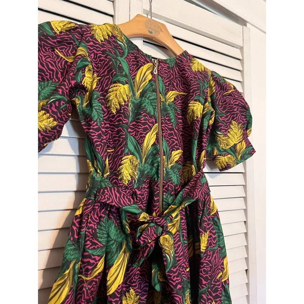 NIGERIAN AFRICAN Kids Girls Dress Size 8 Handmade Maxi Short Sleeve Aline Pink